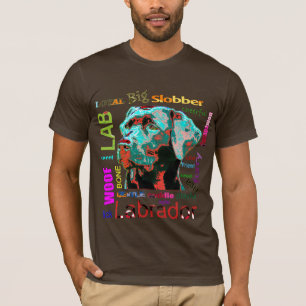 Schwarzer Labrador-Pop-Kunst-Entwurfs-T - Shirt