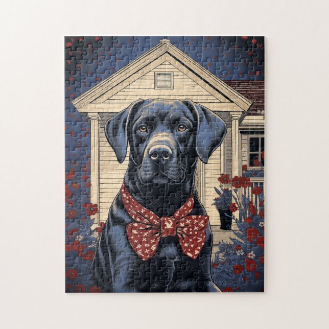 Schwarzer Labrador Puzzle (Vertikal)