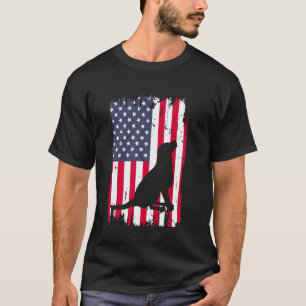 Schwarzer Labrador Retriever 4. Juli USA Amerikani T-Shirt