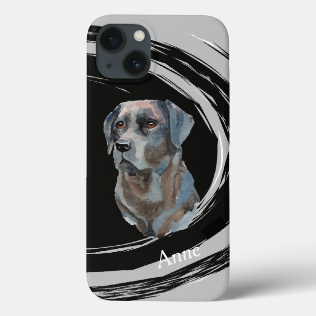 Schwarzer Labrador Retriever Abstrakter Hund wirbe Case-Mate iPhone Hülle (Rückseite)