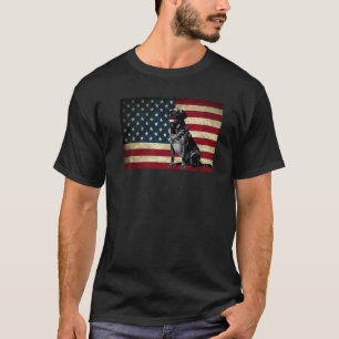 Schwarzer Labrador Retriever Amerikanische Flagge T-Shirt