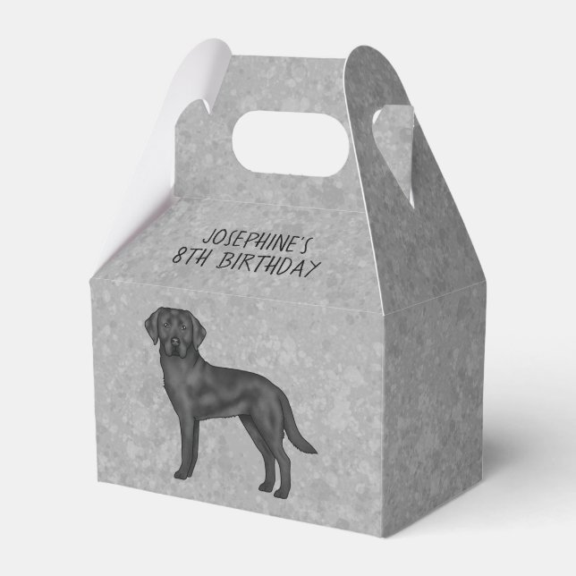 Schwarzer Labrador Retriever Custom Kindergeburtst Geschenkschachtel (Vorderseite)