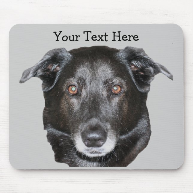Schwarzer Labrador Retriever Dog Mousepad (Vorne)
