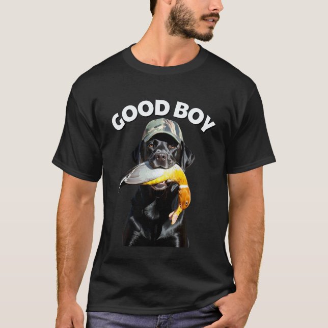 Schwarzer Labrador Retriever Entenjagdhund Labrado T-Shirt (Vorderseite)