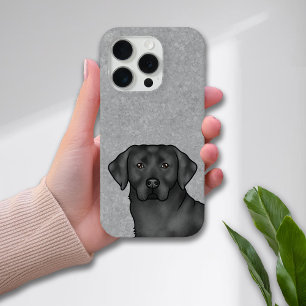 Schwarzer Labrador Retriever Head Hund Lover Grau Case-Mate iPhone Hülle