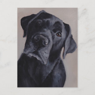 Schwarzer Labrador Retriever Hund Art Postkarte