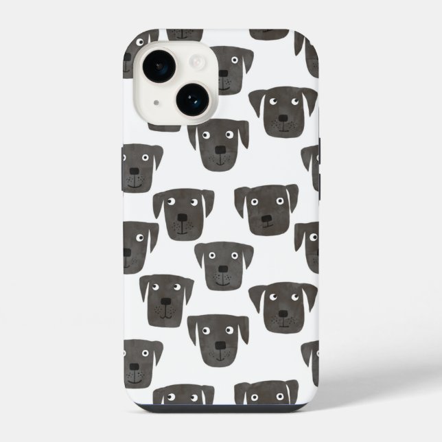 Schwarzer Labrador Retriever Hund iPhone Hülle (Rückseite)