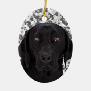 Schwarzer Labrador retriever-Hund Keramik Ornament