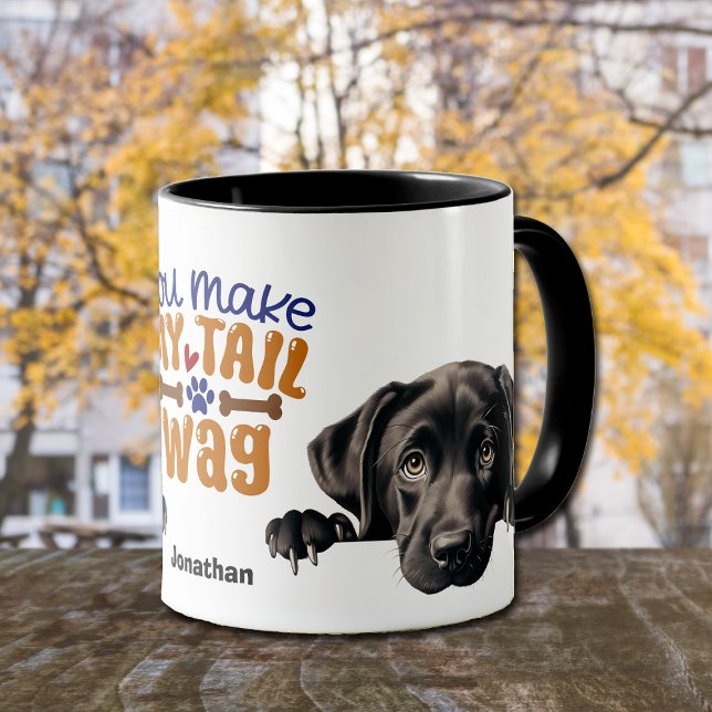 Schwarzer Labrador Retriever Hund Sie machen meine Tasse (Von Creator hochgeladen)