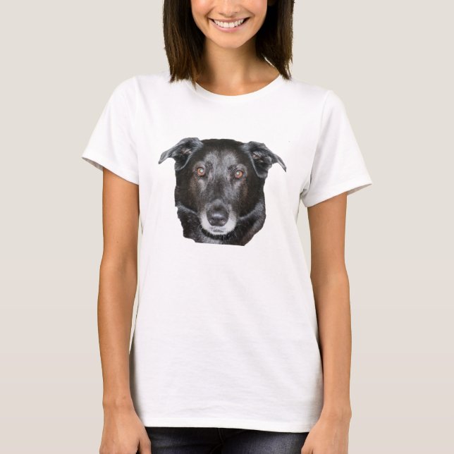 Schwarzer Labrador Retriever Hund  T-Shirt (Vorderseite)