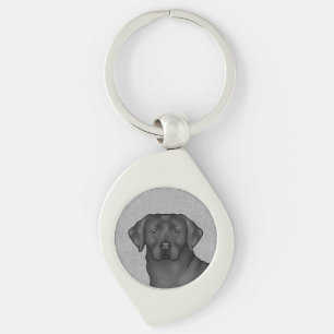 Schwarzer Labrador Retriever Kunst Süßer Lab Hund Schlüsselanhänger