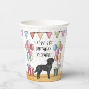 Schwarzer Labrador Retriever Lab Hund Farbige Gebu Pappbecher