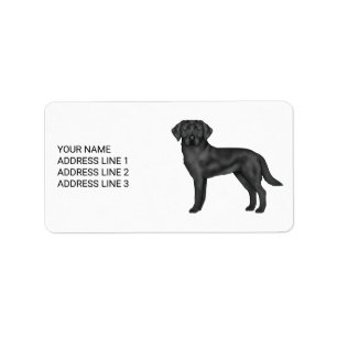 Schwarzer Labrador Retriever Lab Hund und benutzer Adressaufkleber