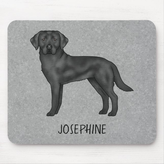 Schwarzer Labrador Retriever Labrador Dog Individu Mousepad (Vorne)