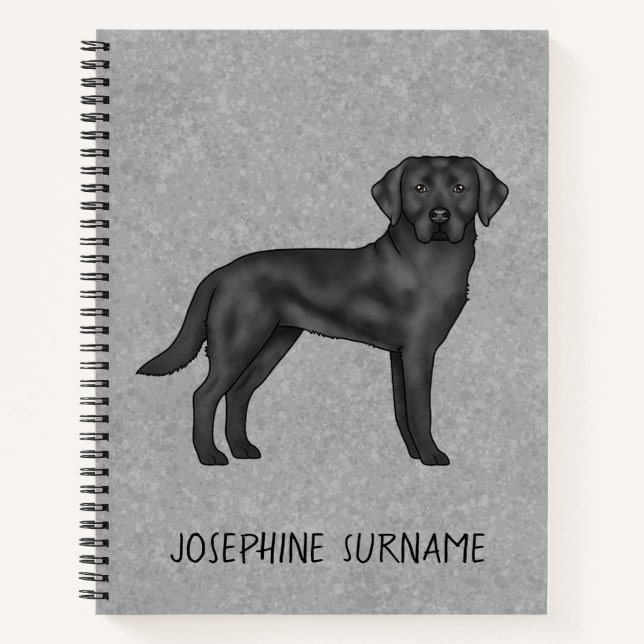 Schwarzer Labrador Retriever Labrador Dog Individu Notizbuch (Vorderseite)