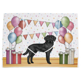 Schwarzer Labrador Retriever Labrador Hund farbenf Große Geschenktüte