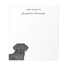 Schwarzer Labrador Retriever Labrador Personalisie Notizblock