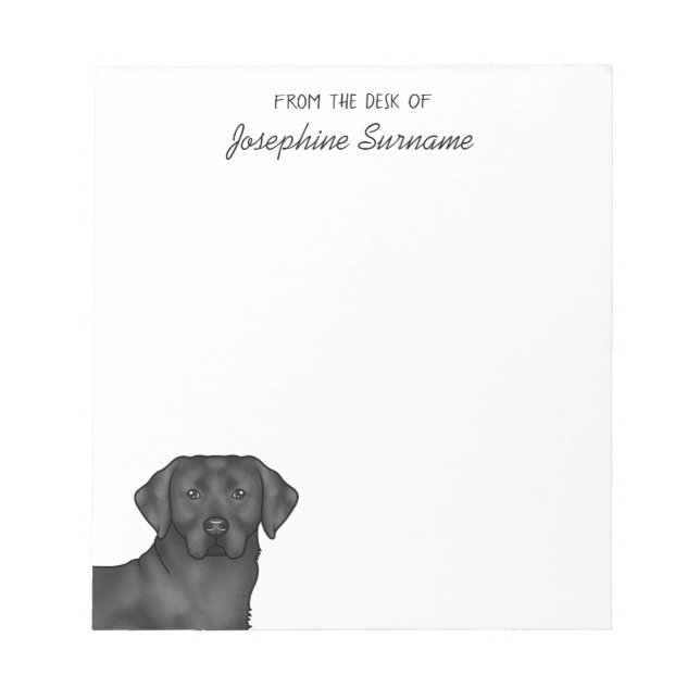 Schwarzer Labrador Retriever Labrador Personalisie Notizblock (Vorderseite)