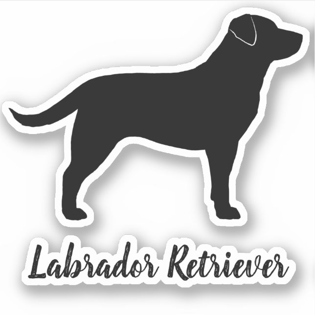 Schwarzer Labrador Retriever Labrador Silhouette S Aufkleber (Vorderseite)