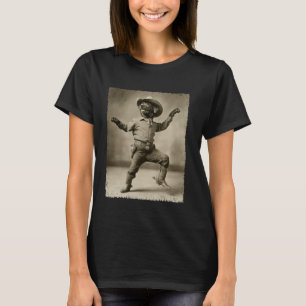 Schwarzer Labrador Retriever Lustiger Hund Cowboy T-Shirt