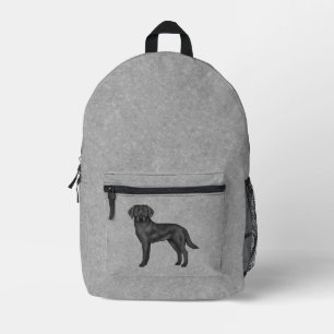 Schwarzer Labrador Retriever Niedlich Cartoon Dog  Bedruckter Rucksack
