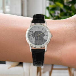 Schwarzer Labrador Retriever Niedlich Portrait Dog Armbanduhr