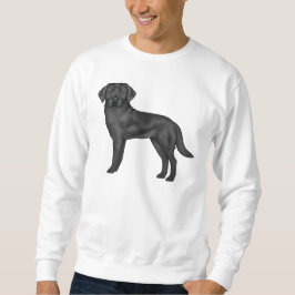 Schwarzer Labrador Retriever Niedlicher Cartoon Do Sweatshirt