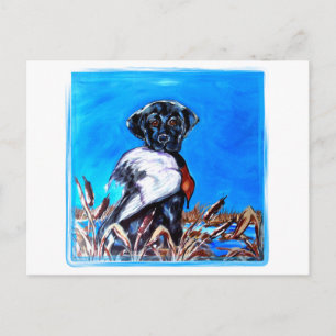 SCHWARZER LABRADOR RETRIEVER POSTKARTE