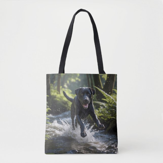 Schwarzer Labrador Retriever Schultertasche (Vorderseite)