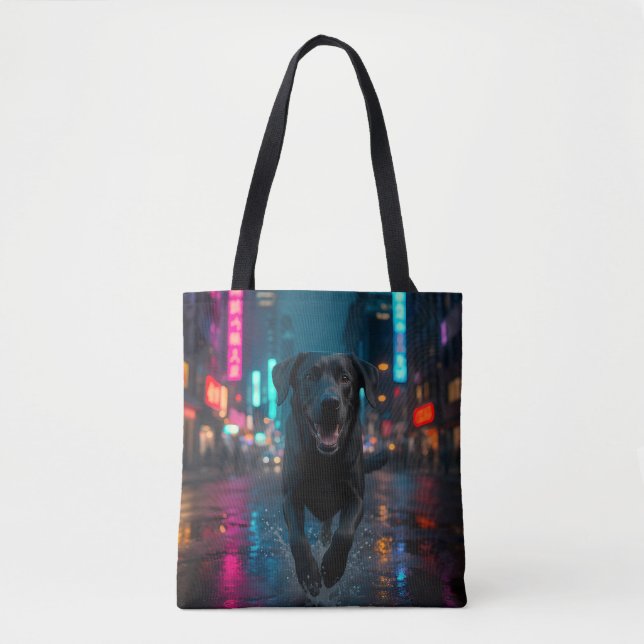 Schwarzer Labrador Retriever Schultertasche (Vorderseite)