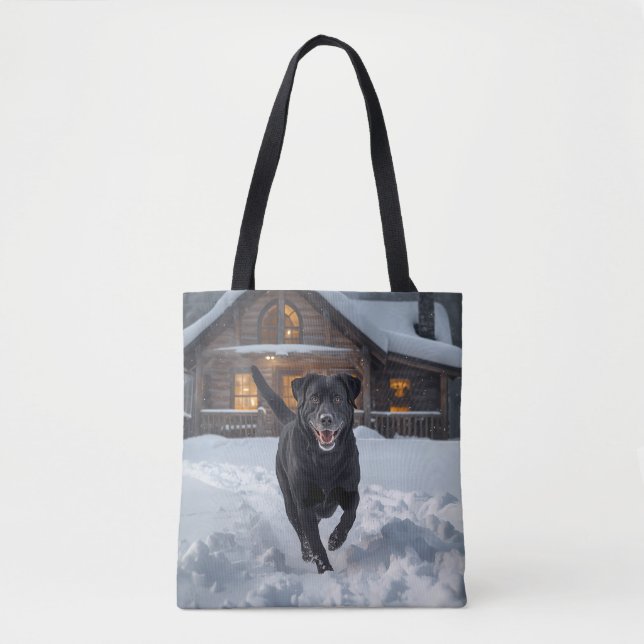 Schwarzer Labrador Retriever Schultertasche (Vorderseite)