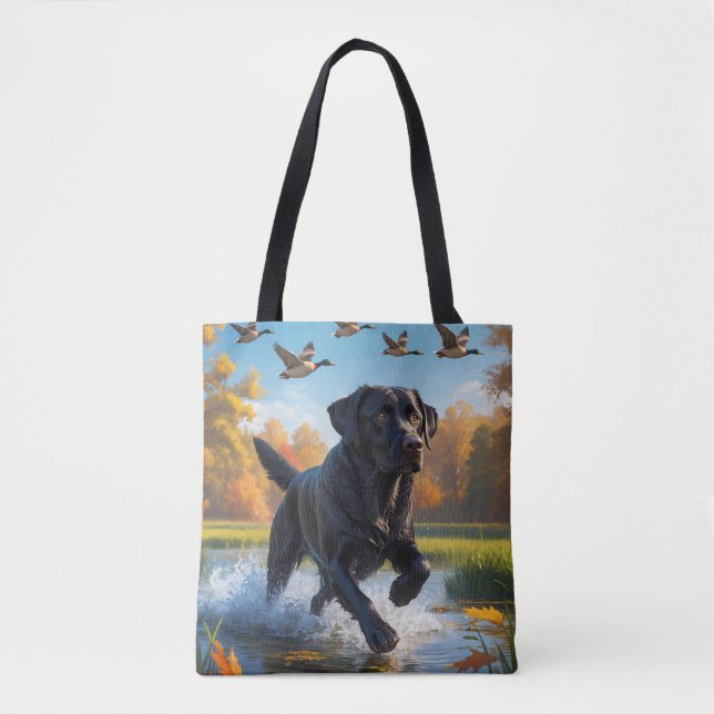 Schwarzer Labrador Retriever Schultertasche (Vorderseite)