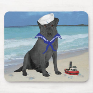Schwarzer Labrador Retriever Seemann Mousepad