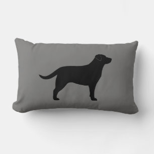 Schwarzer Labrador Retriever Silhouette Hund Lover Lendenkissen