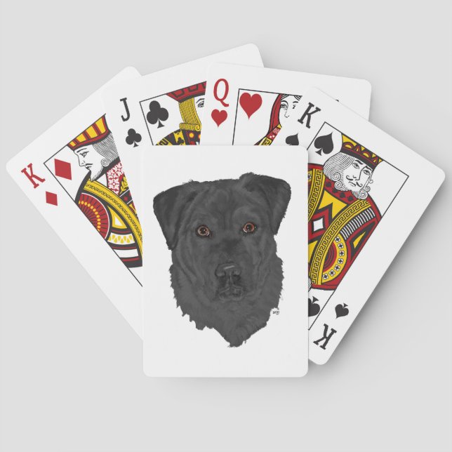 Schwarzer Labrador Retriever Spielkarten (Rückseite)