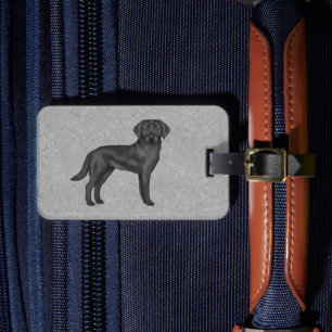 Schwarzer Labrador Retriever Süßer Cartoon-Labrado Gepäckanhänger