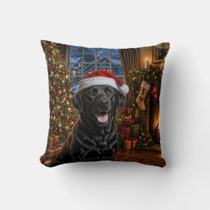 Schwarzer Labrador Retriever Urlaub  Kissen