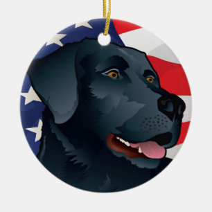 Schwarzer Labrador-Retriever von Amerika Keramikornament