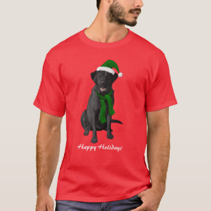 Schwarzer Labrador Retriever Weihnachtshund T-Shirt