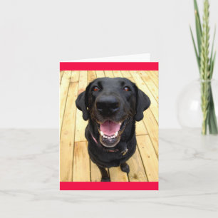 Schwarzer Labrador Retriever Welpenhund Leere Note Karte