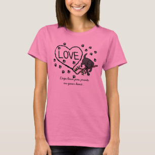 Schwarzer Labrador-Sand beschriftet Cartoon T-Shirt