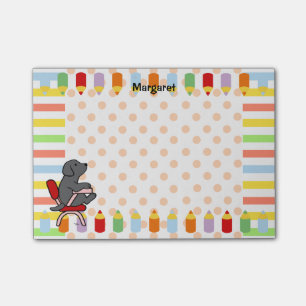 Schwarzer Labrador-Student 1 Post-it Klebezettel