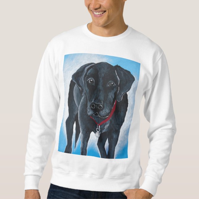 Schwarzer Labrador Sweatshirt (Vorderseite)