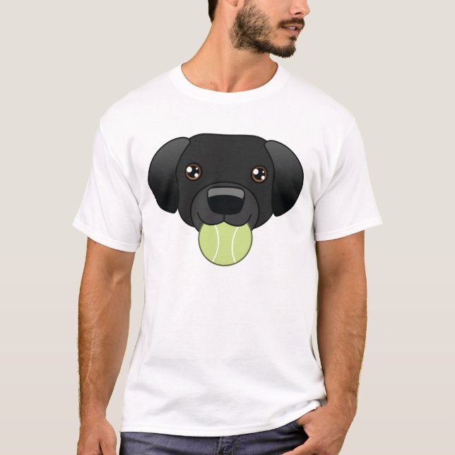 Schwarzer Labrador-T - Shirt (Vorderseite)
