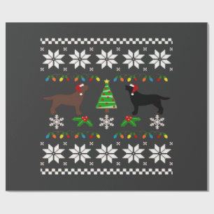Schwarzer Labrador und Chocolate Labrador Frohe We Geschenkpapier