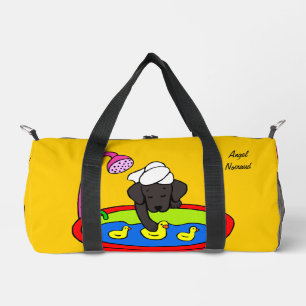 Schwarzer Labrador und Gummienten Duffle Bag