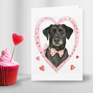 Schwarzer Labrador Valentinstag Hund Mama Liebesge Feiertagskarte