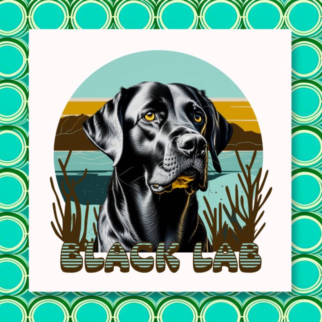 Schwarzer Labrador Vintager Text Poster (Von Creator hochgeladen)