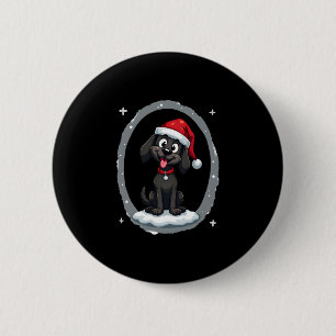 Schwarzer Labrador Weihnachten Santa Hut Xmas Pyja Button