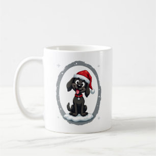 Schwarzer Labrador Weihnachten Santa Hut Xmas Pyja Kaffeetasse